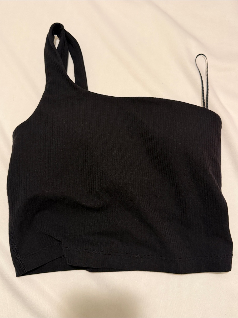 lululemon athletica Black One-Shoulder Ribbed Tank